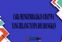 Cara Mengembalikan Chat WA Yang Hilang Tanpa Dicadangkan